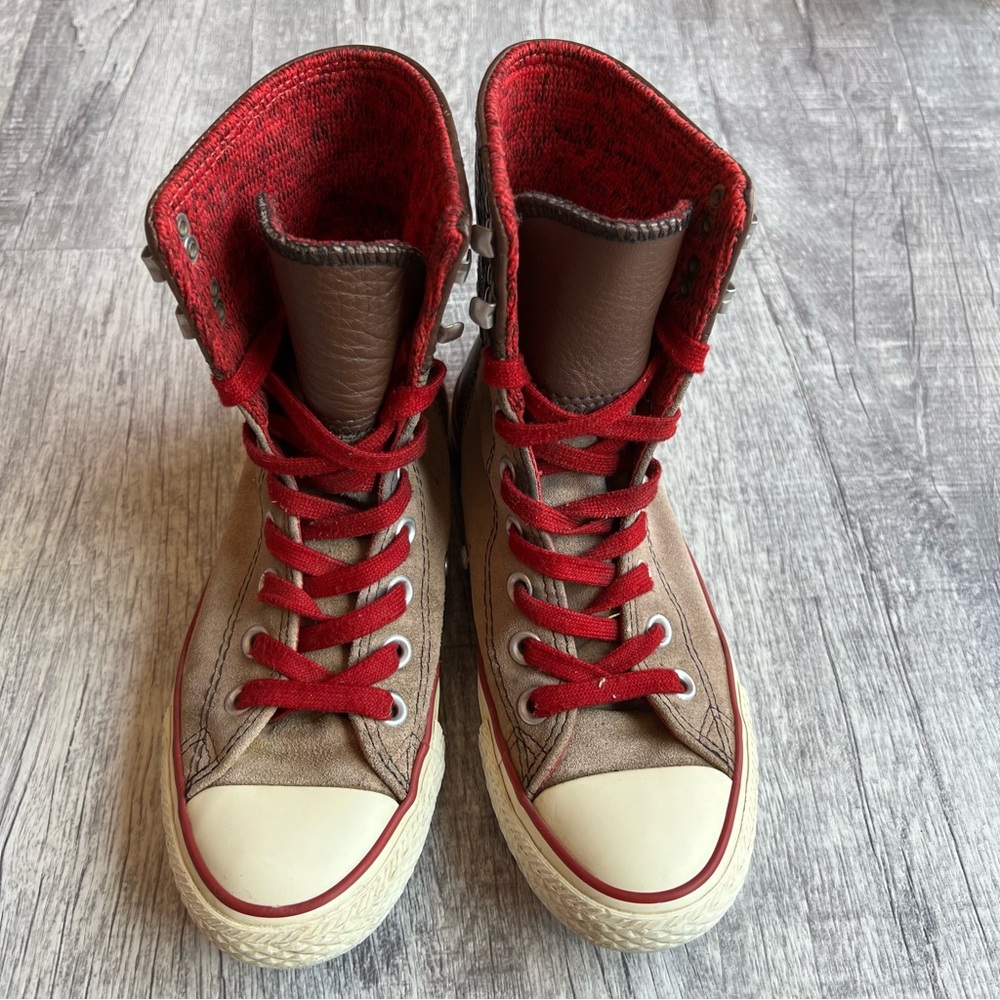 Converse Chuck Taylor Elise Rolldown HiTop Leather Sneakers Wm’s 5.5 EUC